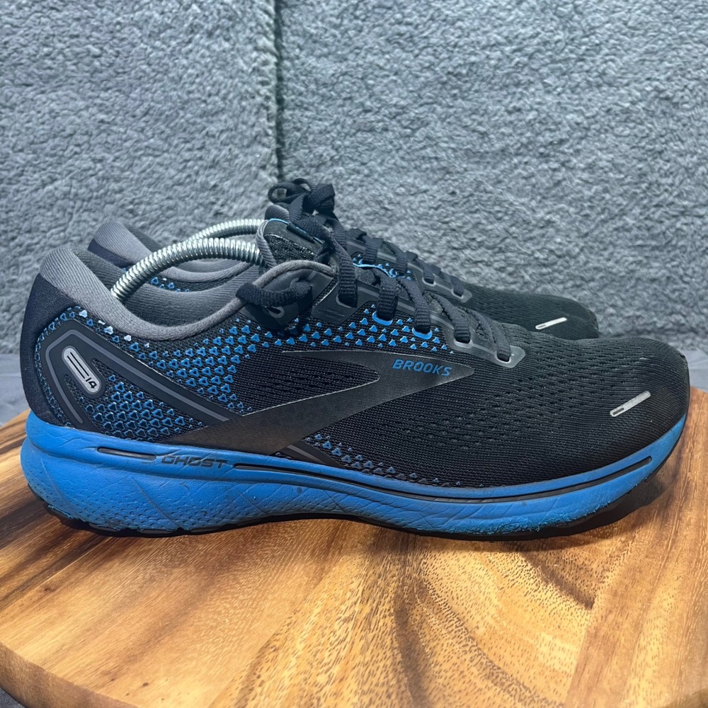 Brooks Ghost 14 Men's Running Shoes Black Blue Athletic Sneakers Size 12D